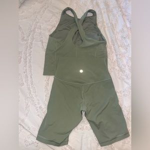 Lululemon align Longline sports bra/ tank and matching align biker shorts